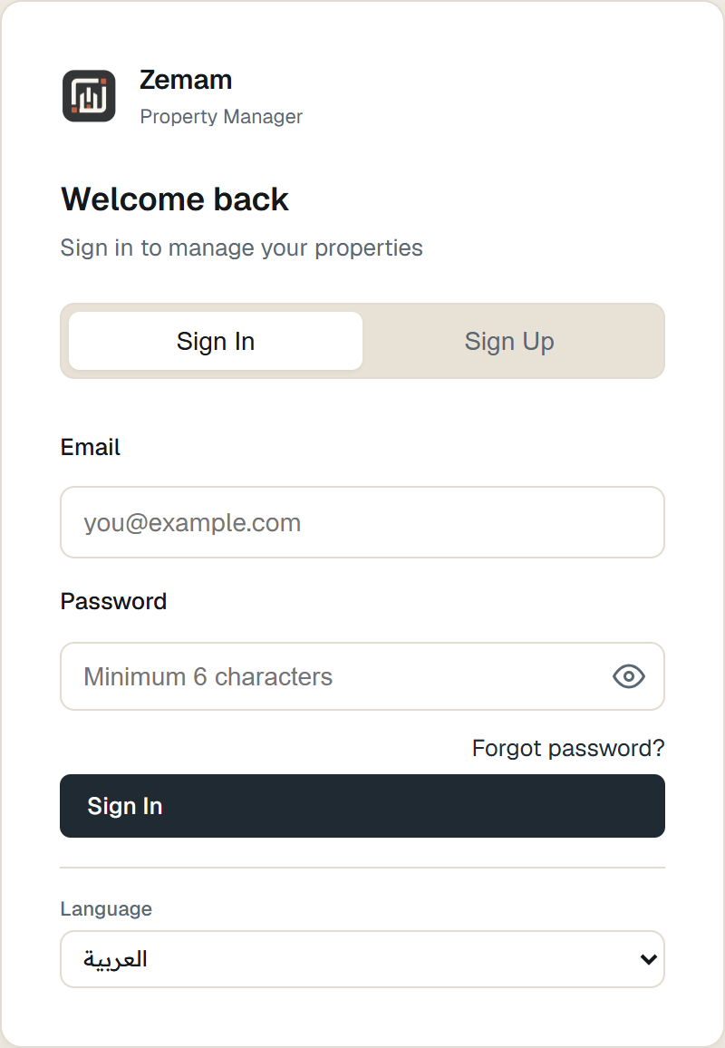 Getting started — Sign in