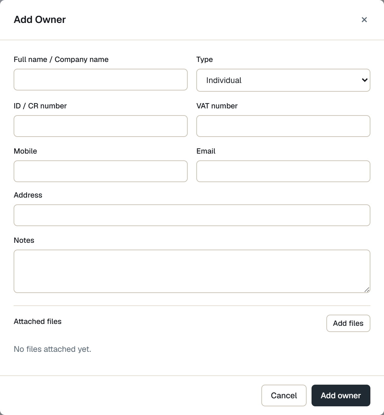 Owners — Add an owner